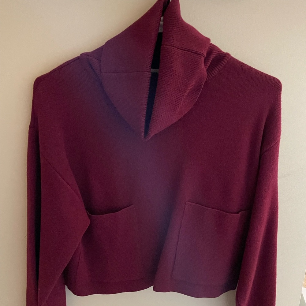 MANGO Wine Colored Cowl Neck Sweater - never worn, PERFECT CONDITION